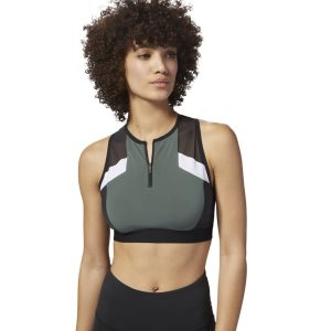 Reebok Colour Block Crop Top Damen - Grün - DE 417-JWN